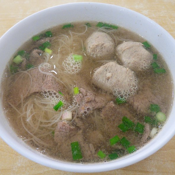 A bowl of beef beehoon soup at The Beef House